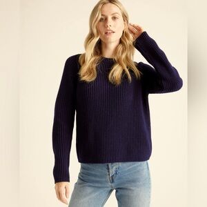 Quince Women's Navy Crew Neck Sweater